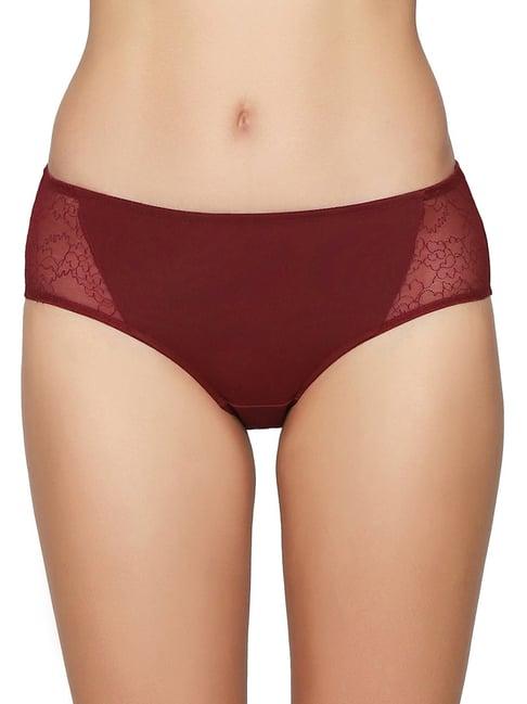 triumph maroon lace hipster panty