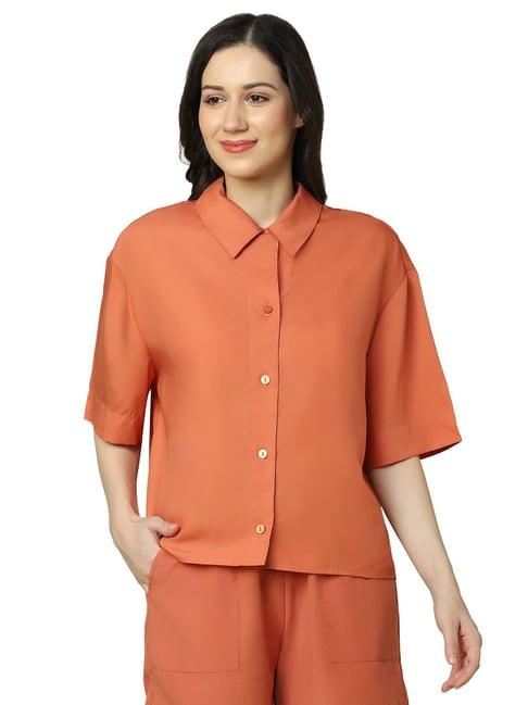 triumph orange plain night shirt