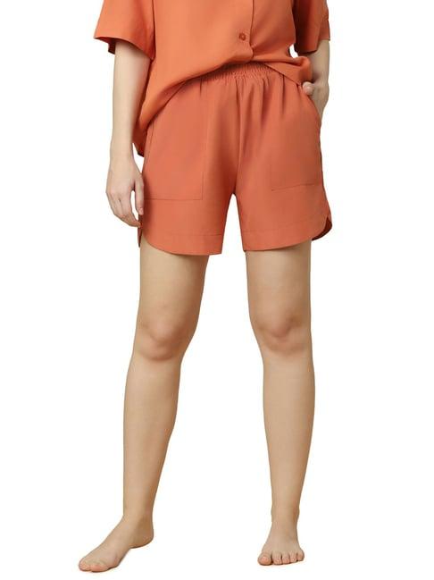 triumph orange plain shorts