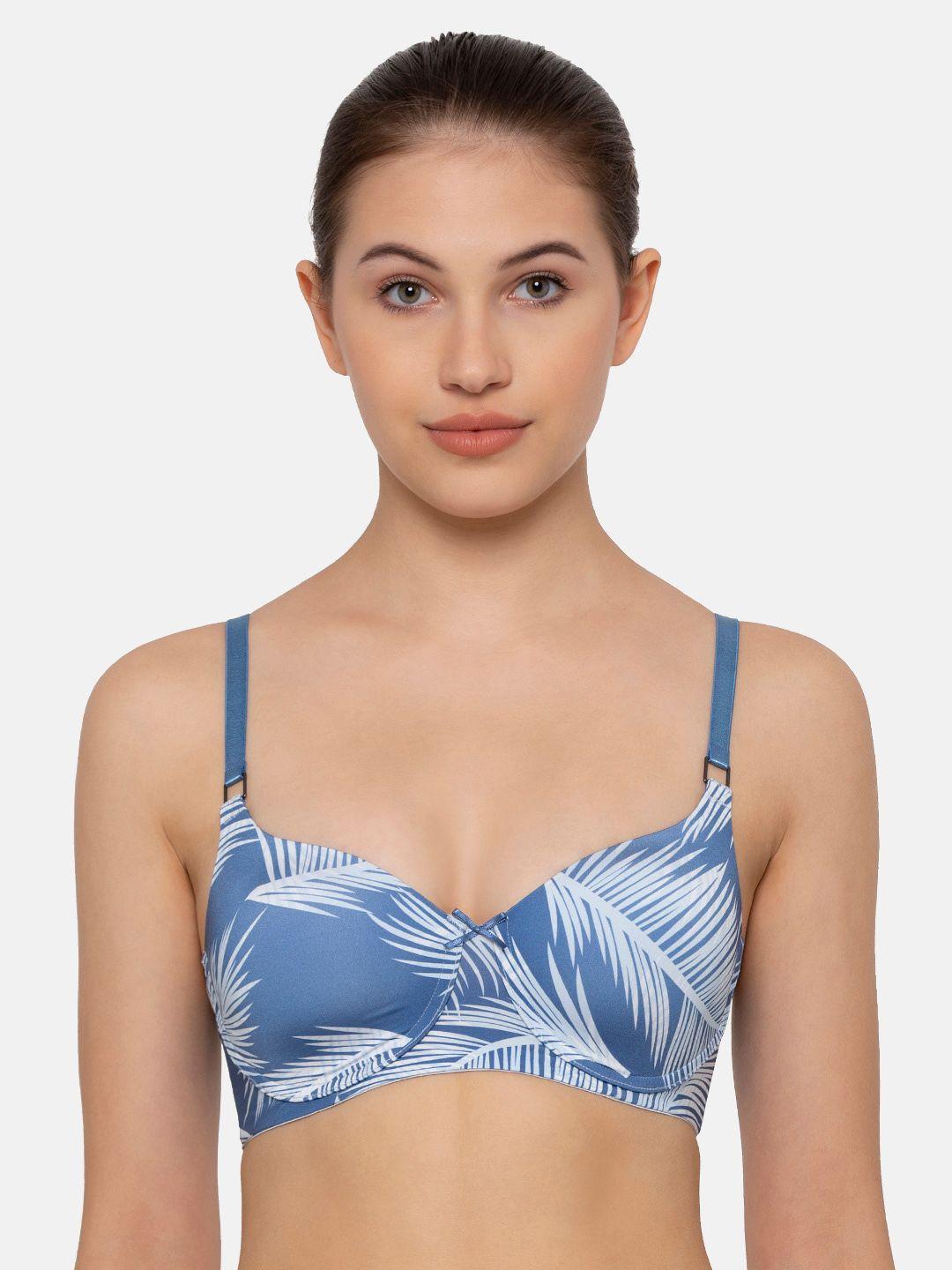 triumph padded non wired tropical palm print everyday t-shirt bra