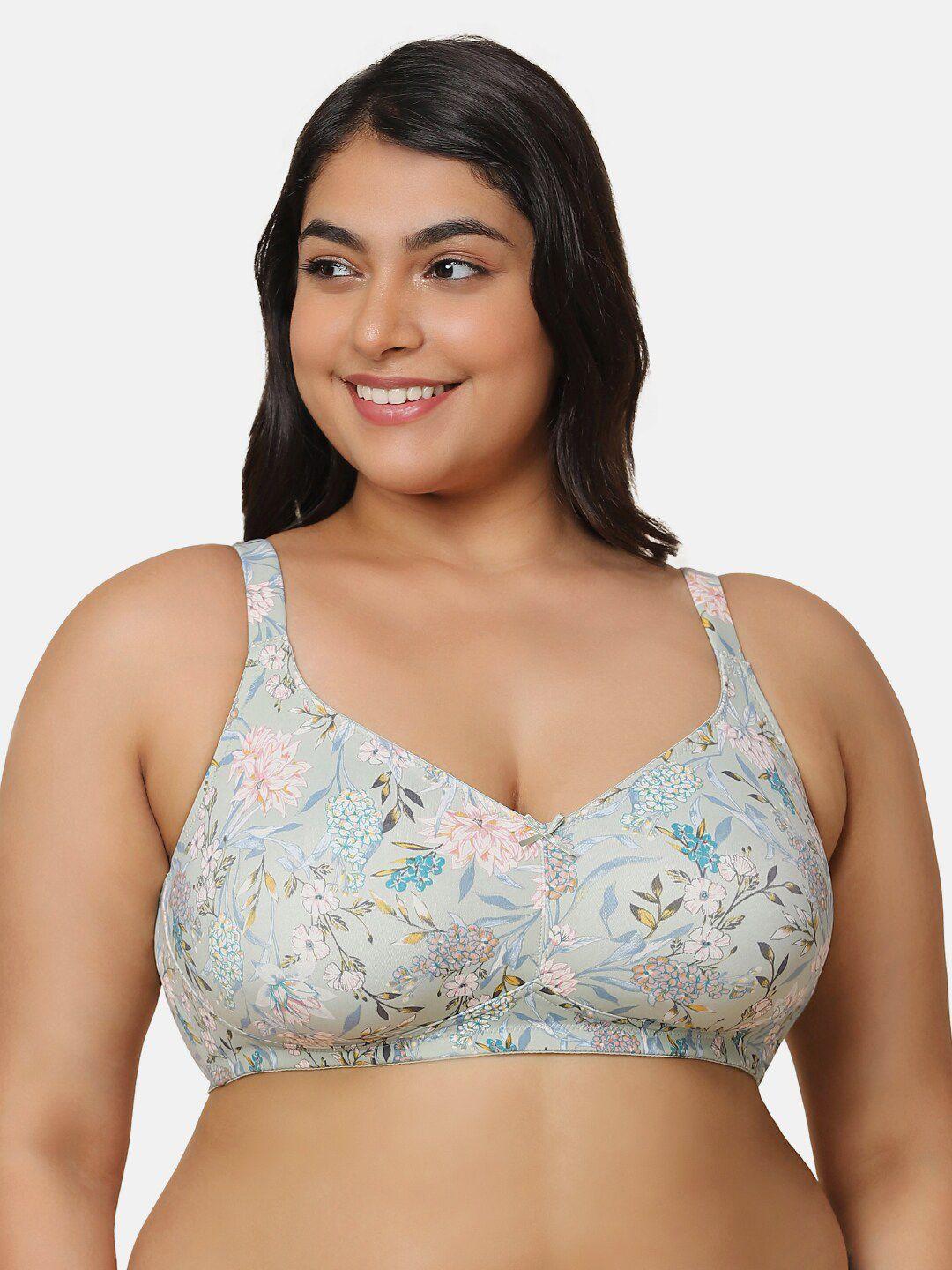 triumph plus size floral non padded full coverage minimizer bra with all day comfort