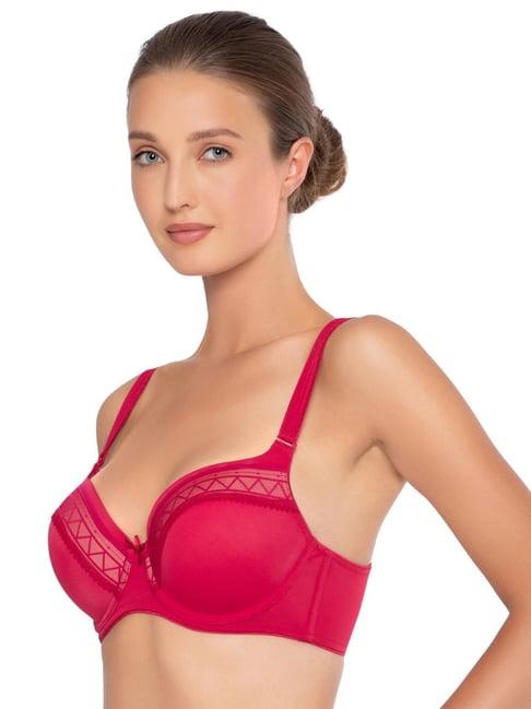 triumph red geometric print padded bra