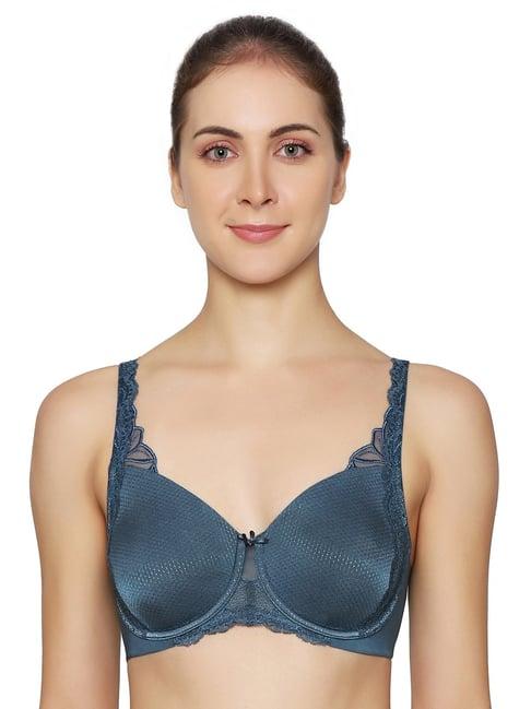 triumph teal lace full coverage minimizer bra