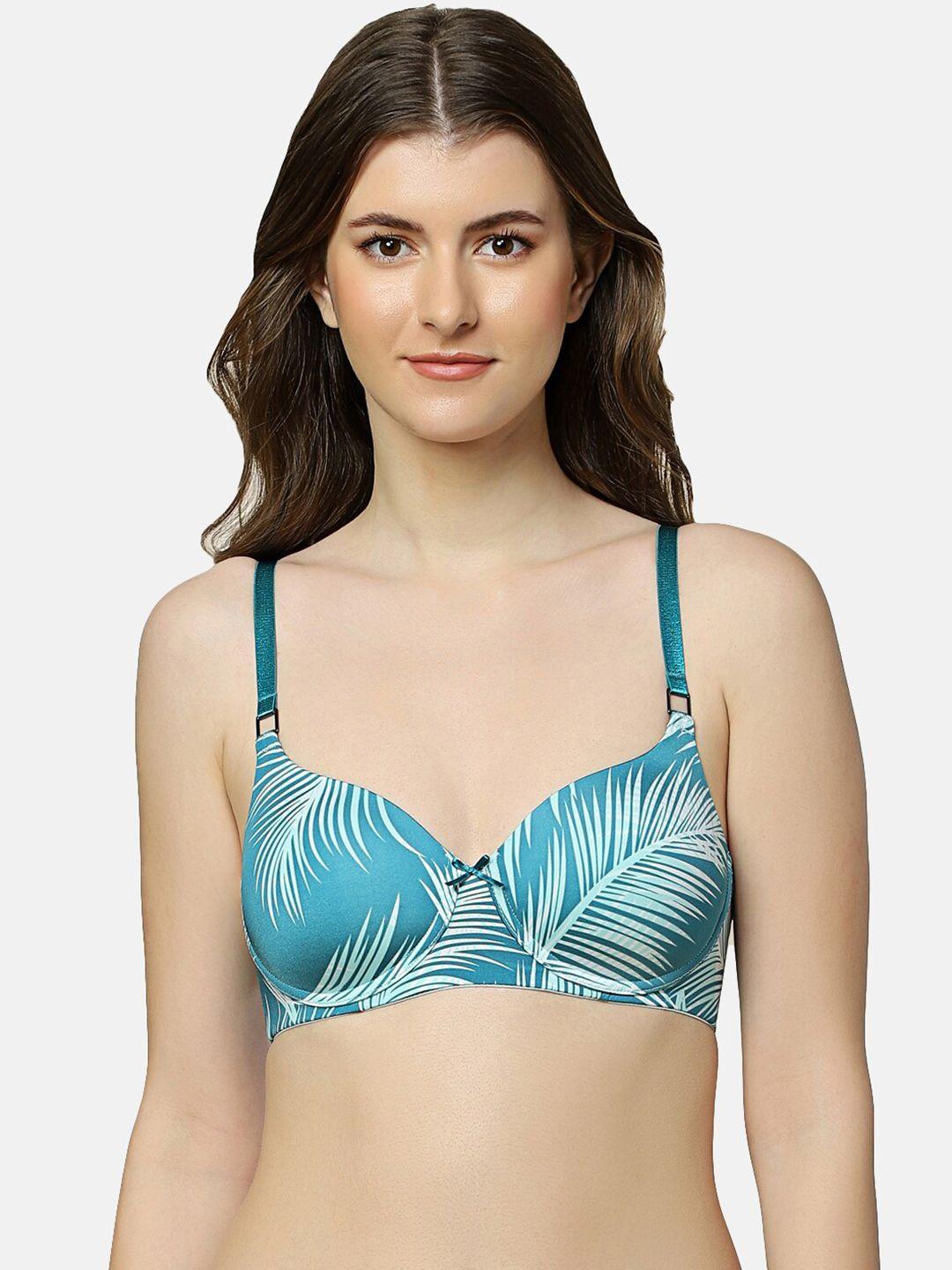 triumph tropical printed lightly padded all day comfort non-wired t-shirt bra