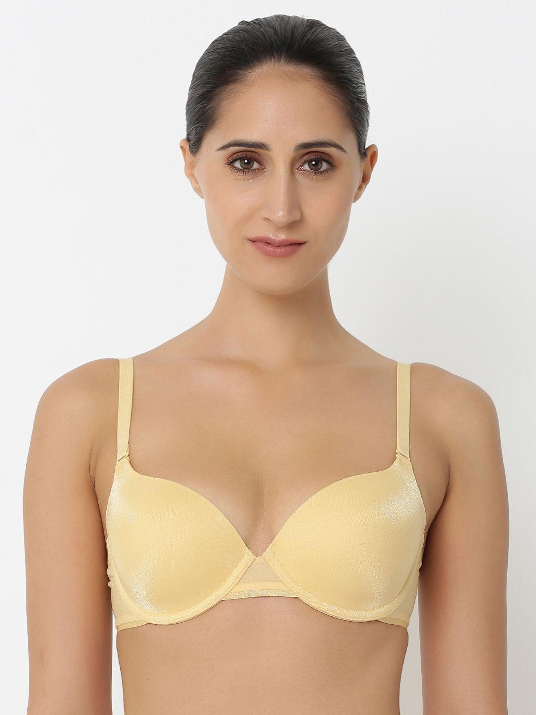 triumph yellow 126 invisible wired padded party everyday t-shirt bra 122i720  y5