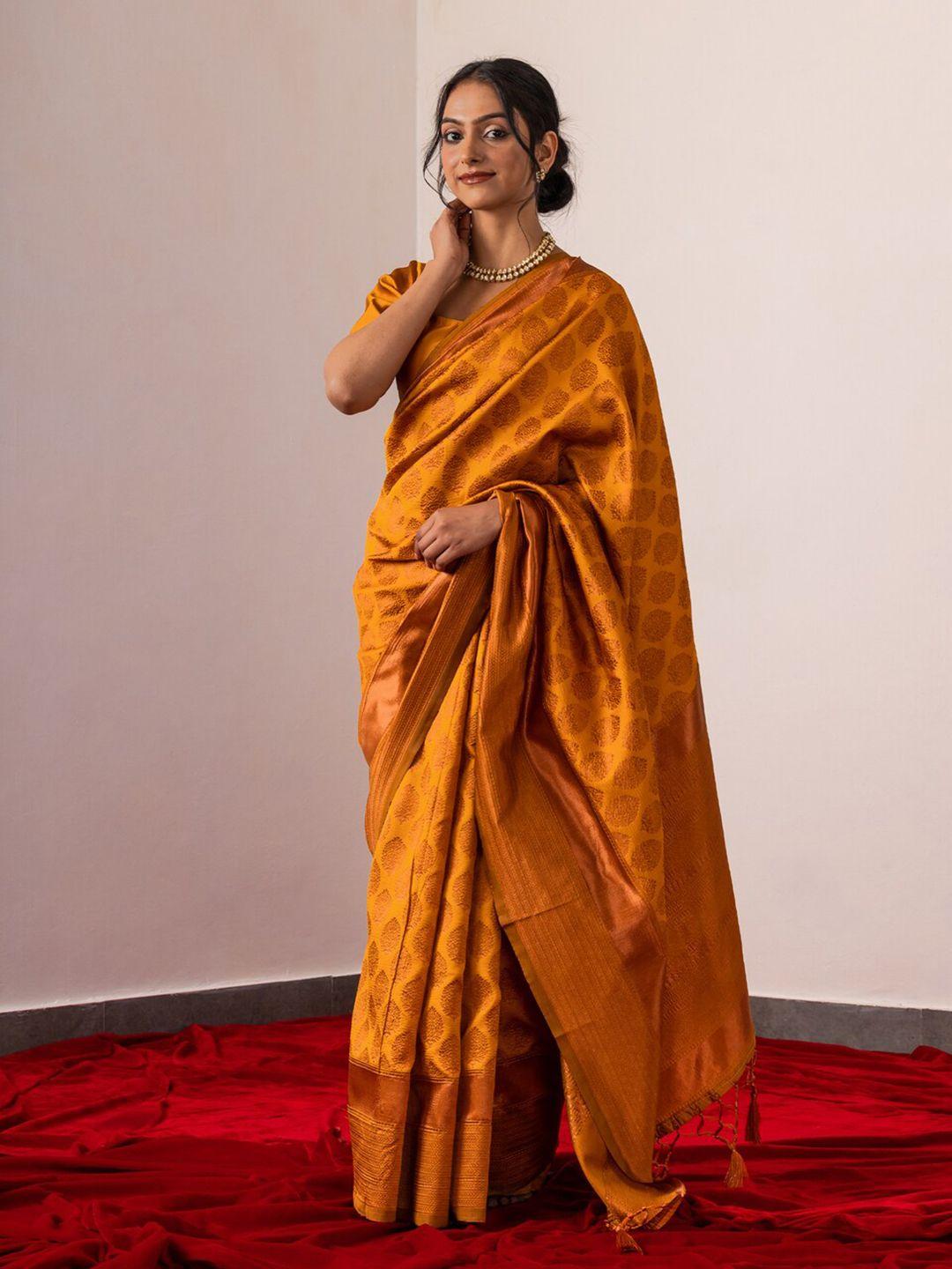 triyah woven design zari silk blend saree