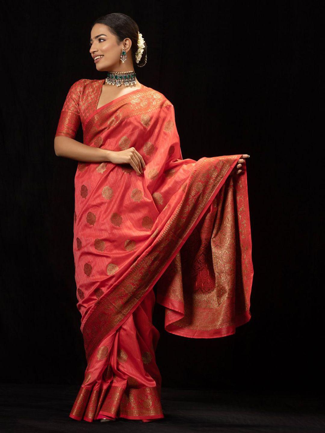 triyah ethnic motif woven design zari saree