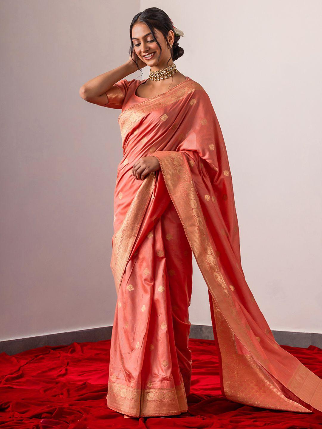 triyah floral woven design zari kanjeevaram saree