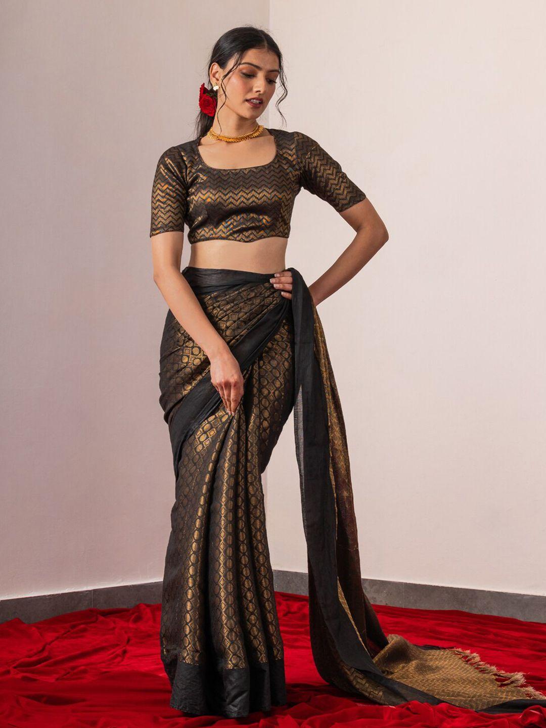 triyah woven design zari silk blend bhagalpuri saree