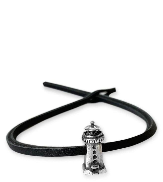 trollbeads black lighthouse single leather bracelet
