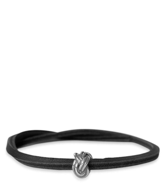 trollbeads black savoy knot single leather bracelet