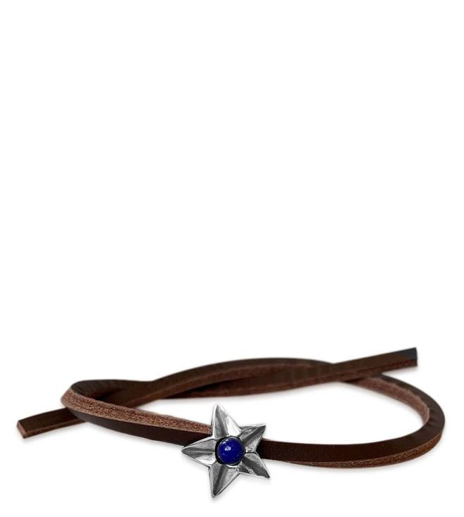 trollbeads brown sagittarius star single leather bracelet