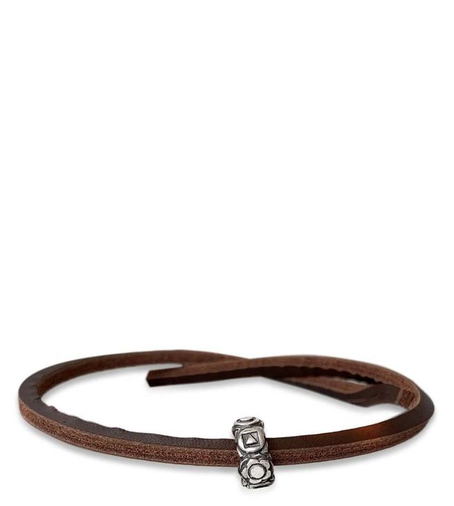 trollbeads brown seven chakras single leather bracelet