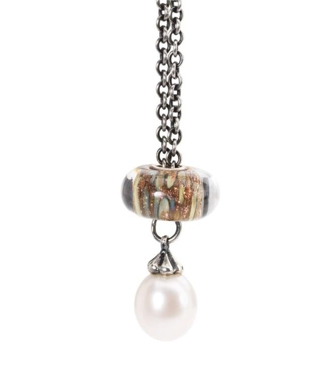 trollbeads silver necklace of magic pearl