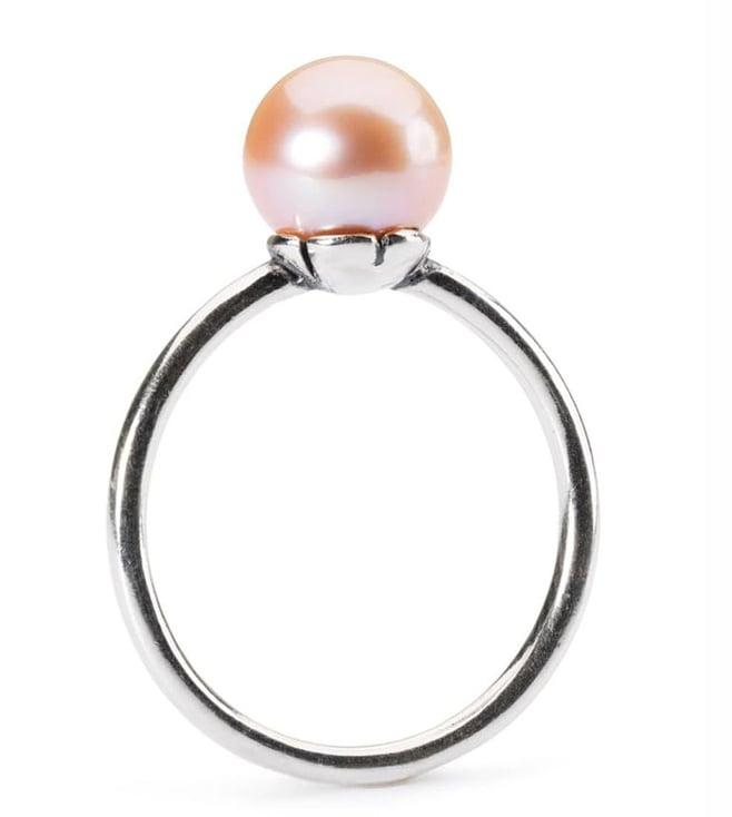 trollbeads silver rosa pearl ring