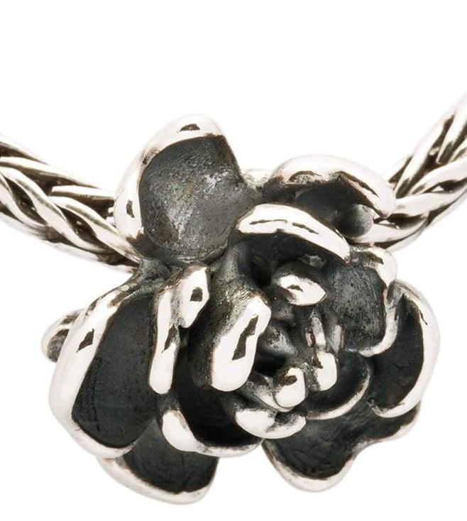 trollbeads silver rose pendant