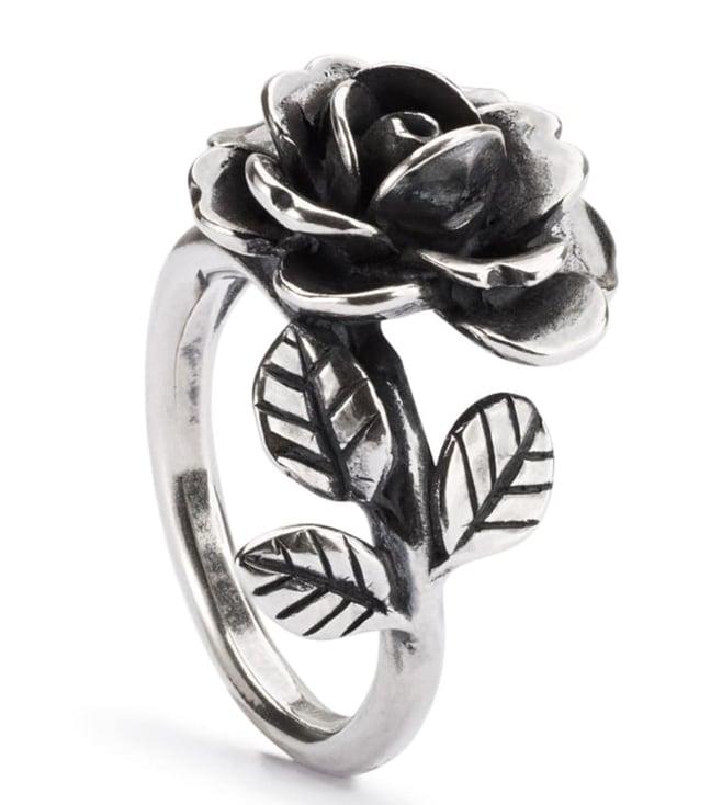 trollbeads silver rose ring