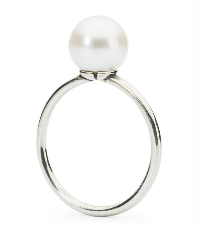 trollbeads silver white pearl ring
