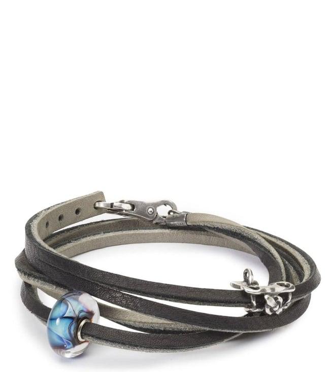 trollbeads silver wisdom leather bracelet