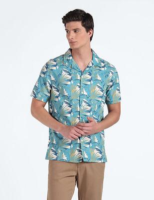 tropical print cotton shirt