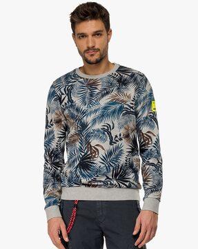 tropical print crew-neck sweatshirt