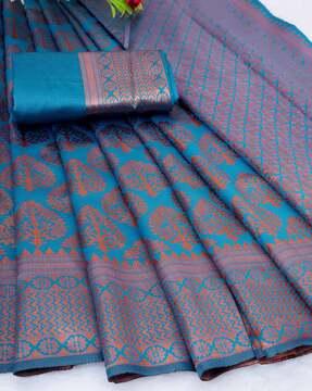 tropical pattern jacquard saree