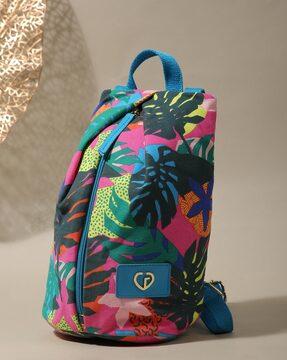tropical print backpack