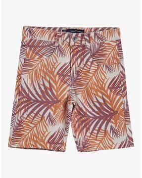 tropical print bermudas with insert pockets
