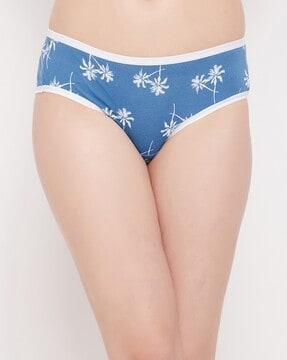 tropical print briefs with elasticated waist