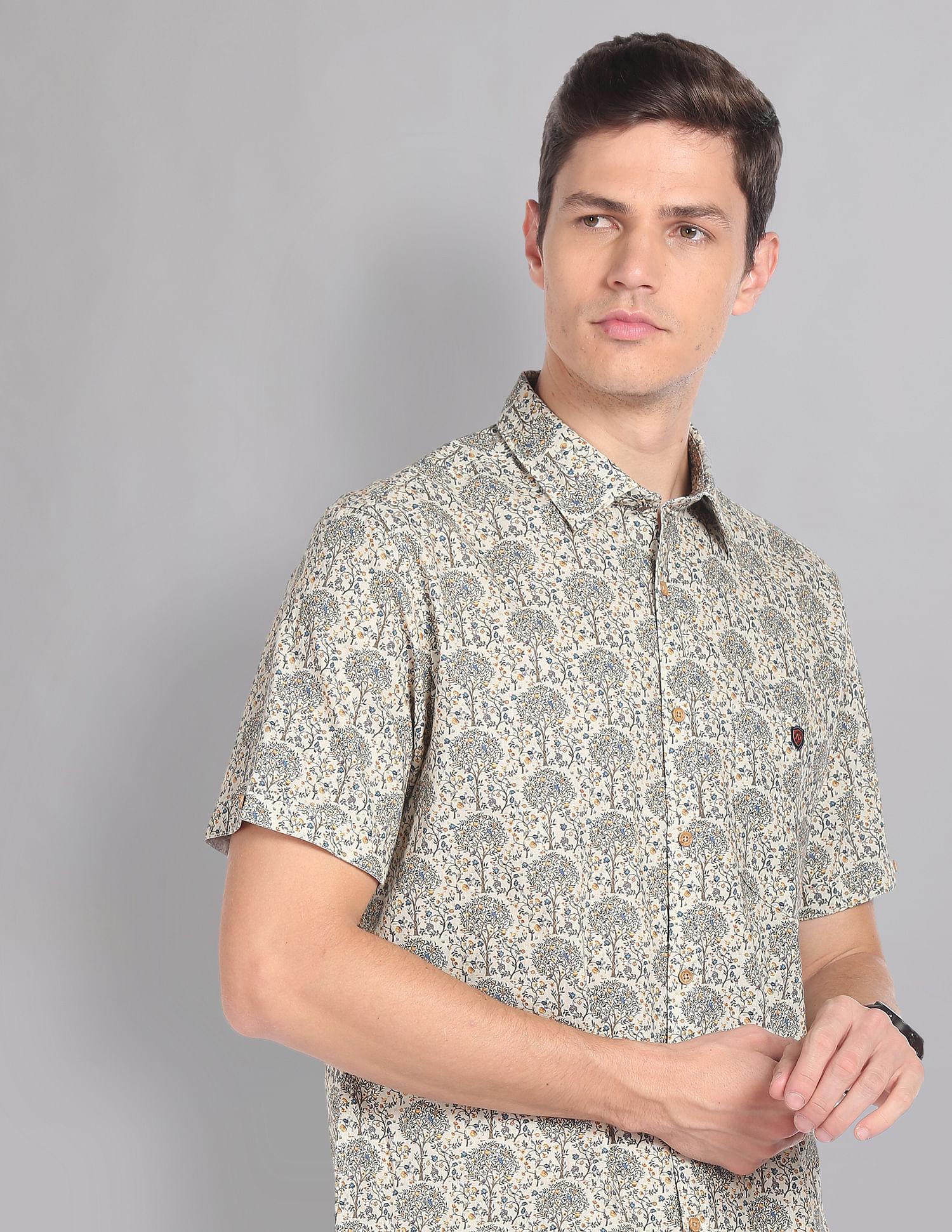 tropical print cotton shirt