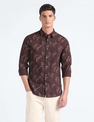 tropical print cotton shirt