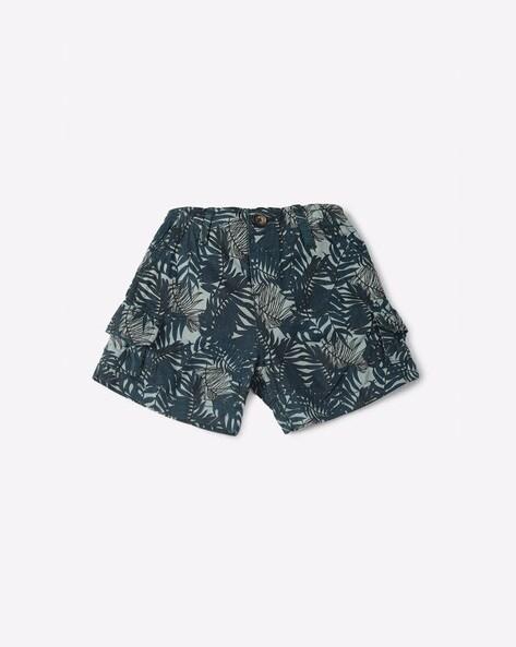 tropical print cotton shorts