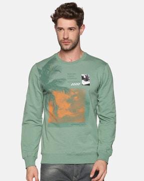 tropical print crew-neck sweatshirt