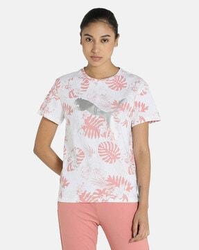 tropical print crew-neck t-shirt