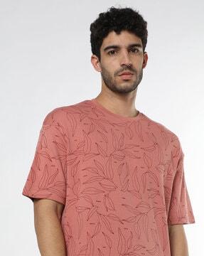 tropical print crew-neck t-shirt