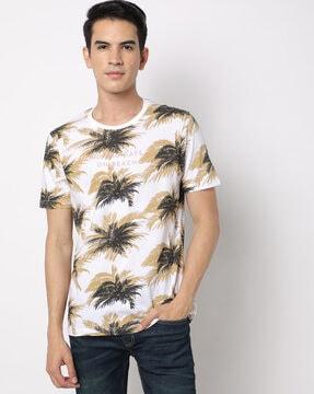 tropical print crew-neck t-shirt