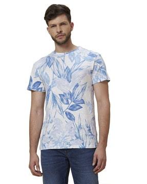 tropical print crew-neck t-shirt