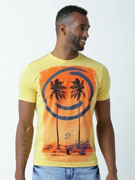 tropical print crew-neck t-shirt