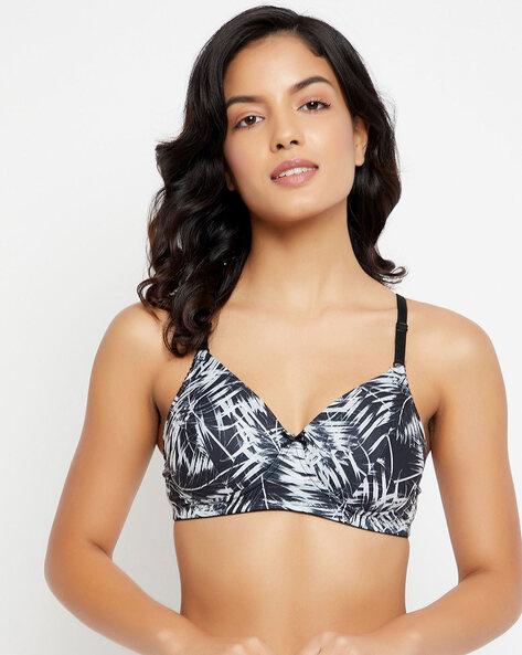 tropical print lightly-padded t-shirt bra