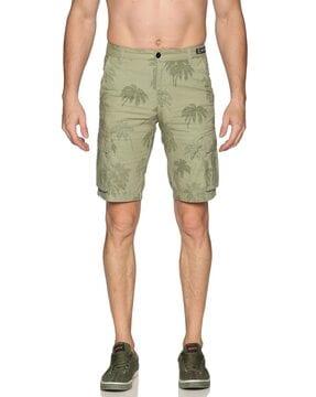 tropical print regular shorts