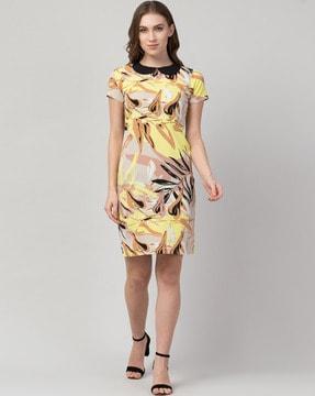 tropical print sheath dress