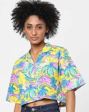 tropical print shirt