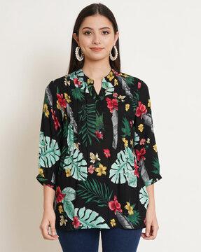 tropical print tunic