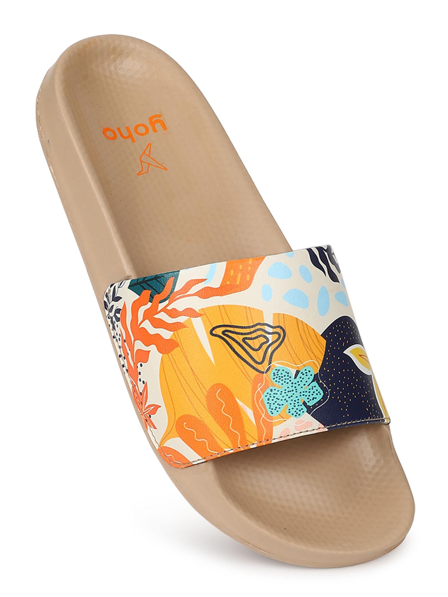 tropical women slides stylish and comfortable