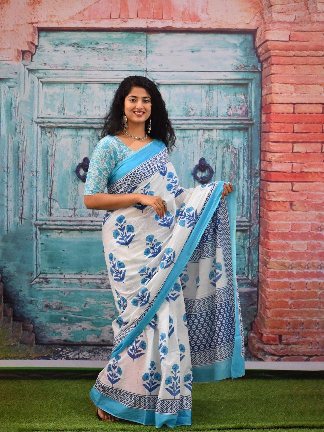 tropwear kalamkari pure cotton handloom block print saree