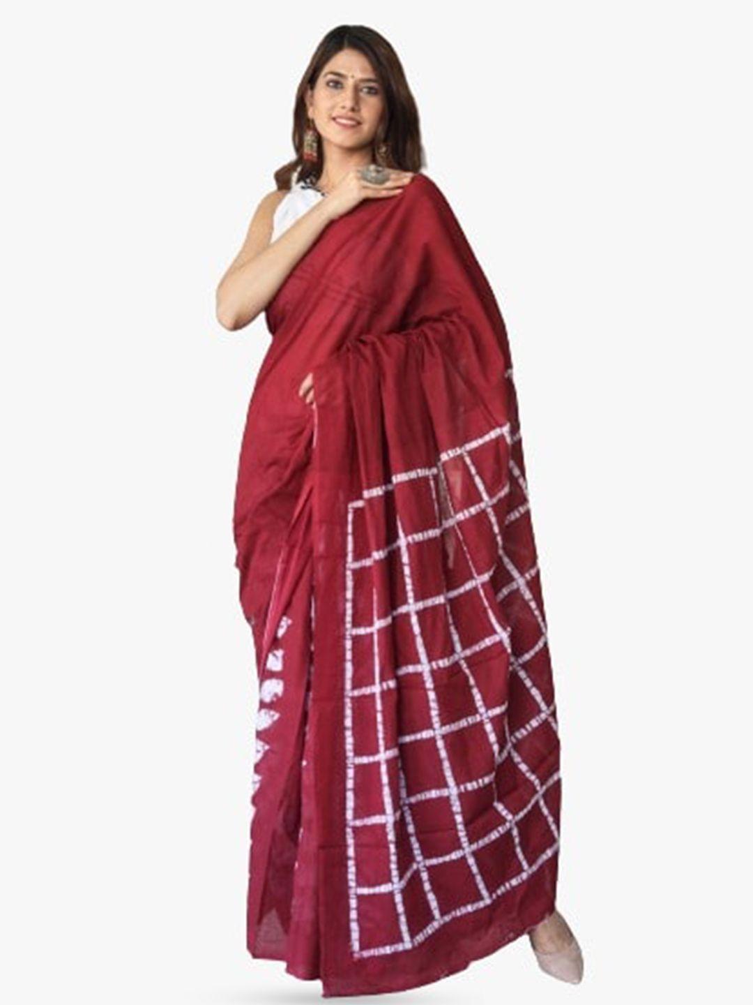 tropwear ethnic motifs pure cotton block print saree