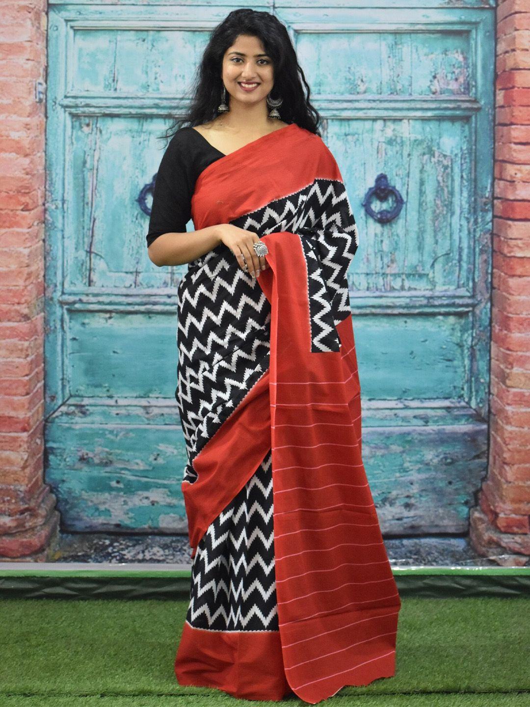 tropwear pure cotton handloom block print saree