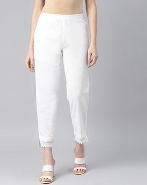 trousers with elasticated waistband