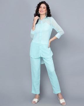 trousers with elasticated waistband