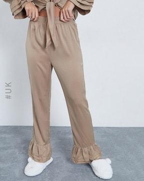 trousers with elasticated waistline